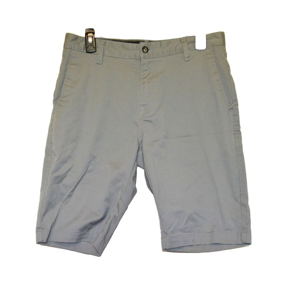 Volcom Gray Chinos Shorts‎ Men's Size 30 Flat Front Pockets Classic Inseam 10"